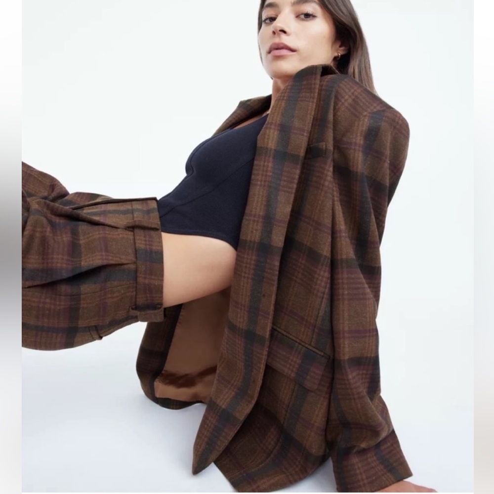 Aritzia Babaton Atelier Oversized Plaid Blazer